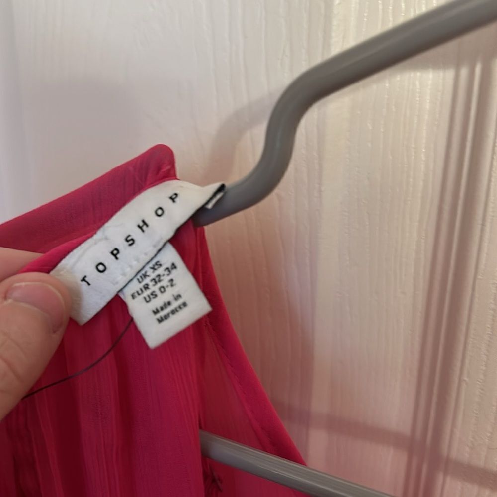 TopShop Premium TieredBrightPinkThrowOnMaxi DressNWOT XSmall. - Picture 10 of 12